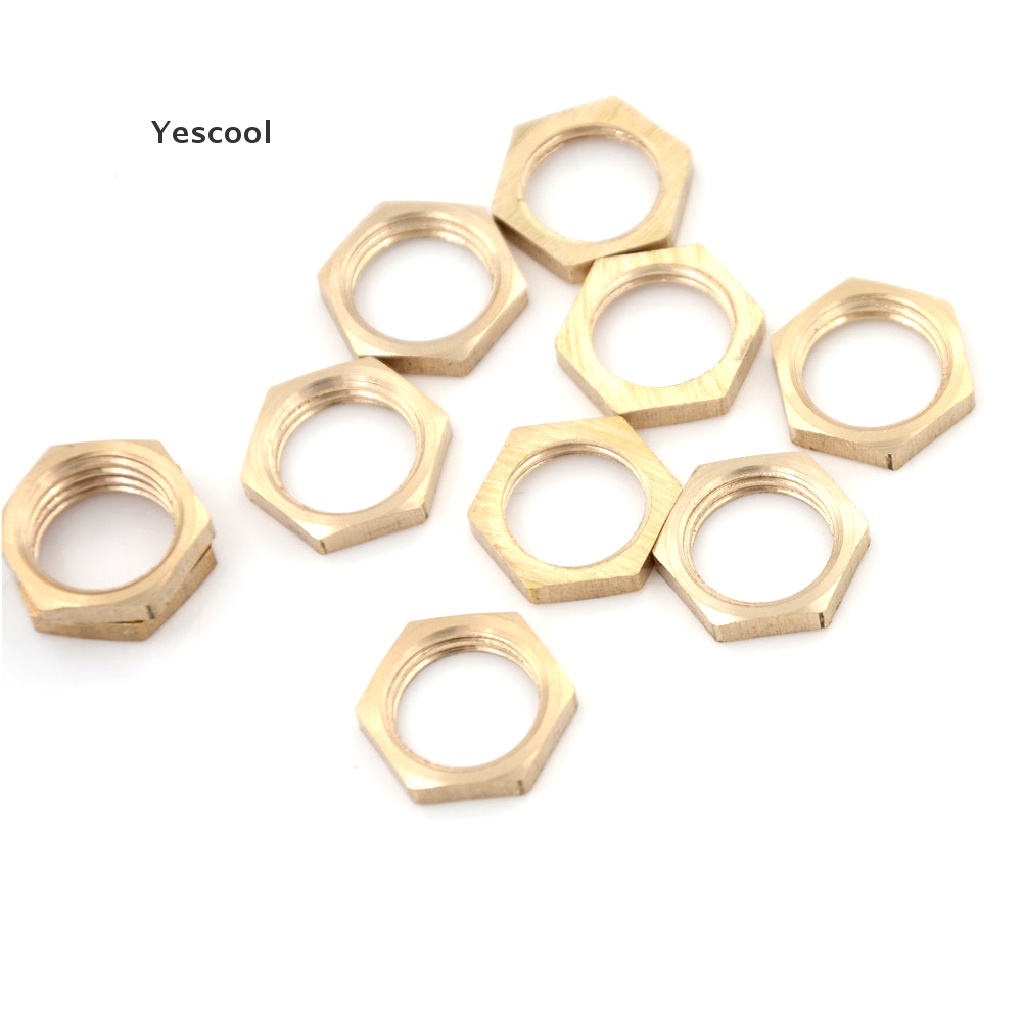 Yescool 10PCS Mur Hex Kuningan 1 / 4 &quot;BSP Female Thread