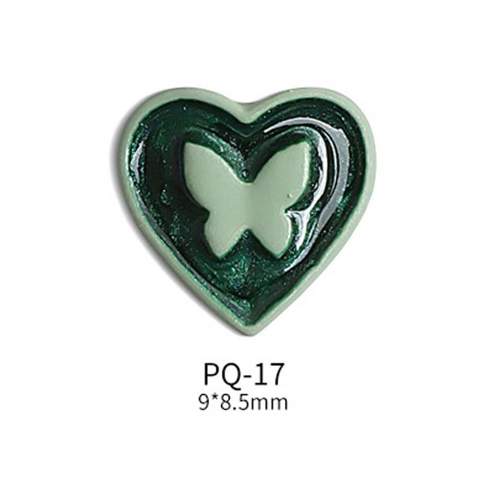 AUGUSTINA Agustina Dekorasi Nail Art 3D DIY Love Heart Butterfly Peach Heart Berlian Imitasi Kuku Halus