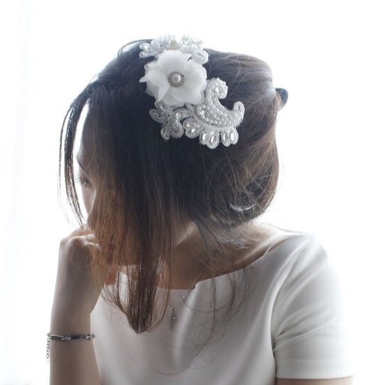 [STOCK TERBATAS] AKSESORIS PENGANTIN HAIRPIECE WEDDING HEADPIECE PUTIH HPW007