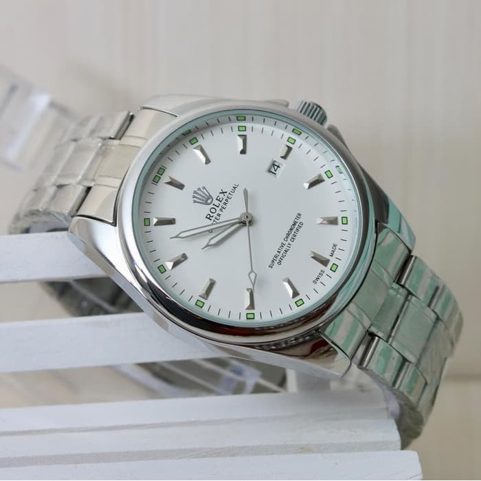 JAM TANGAN PRIA ROLEX OYSTER DATE AUTOMATIC (ADA 4 WARNA) - I SILVER WHITE