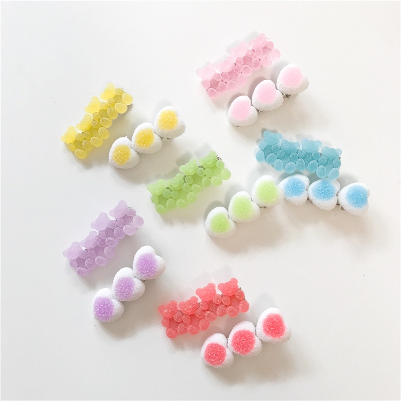 Magic789 2PCs Cute Gummy Bear Candy Hair Clips for Girls Barrettes Bobby Pin