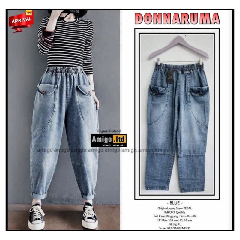 donnaruma baggy jeans / celana panjang jeans wanita super premium model kekinian