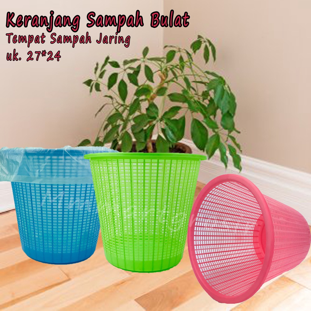 Keranjang Sampah Bulat / Tempat Sampah Jaring / 27*24cm