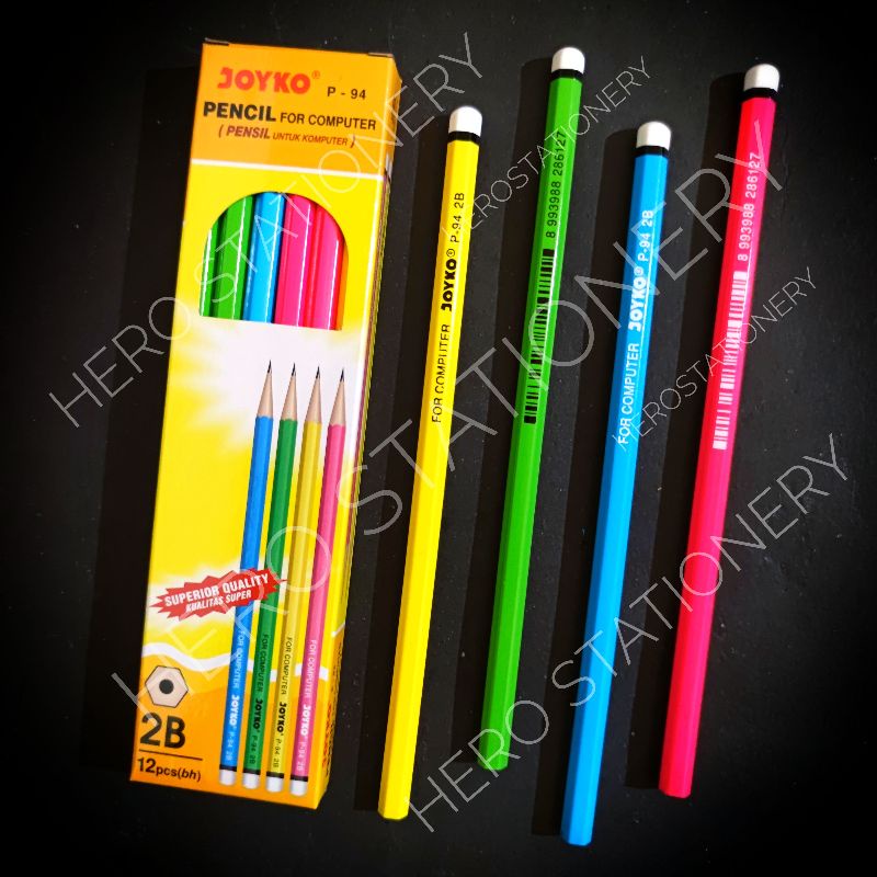 

Pensil 2B pencil joyko motif warna P-94 . 12 unit