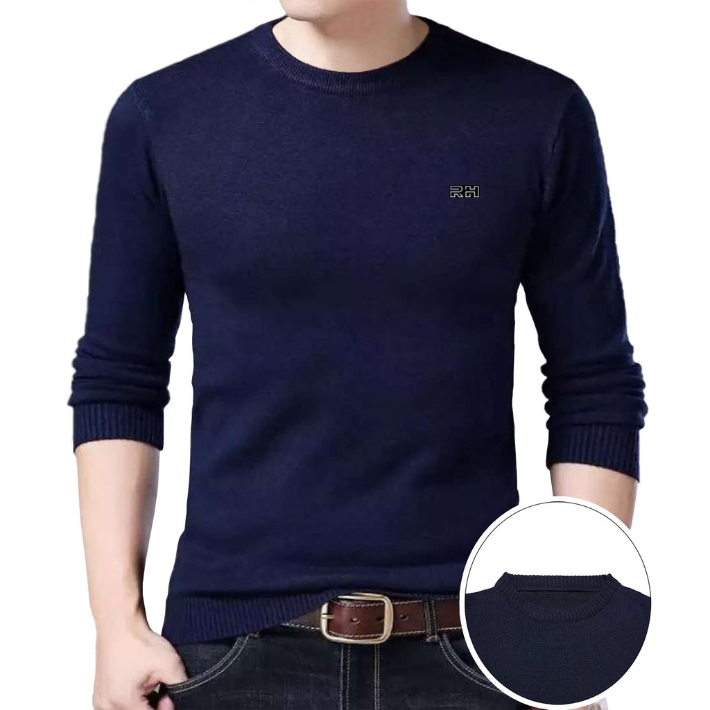 sweater rajut kerah oblong / o-neck