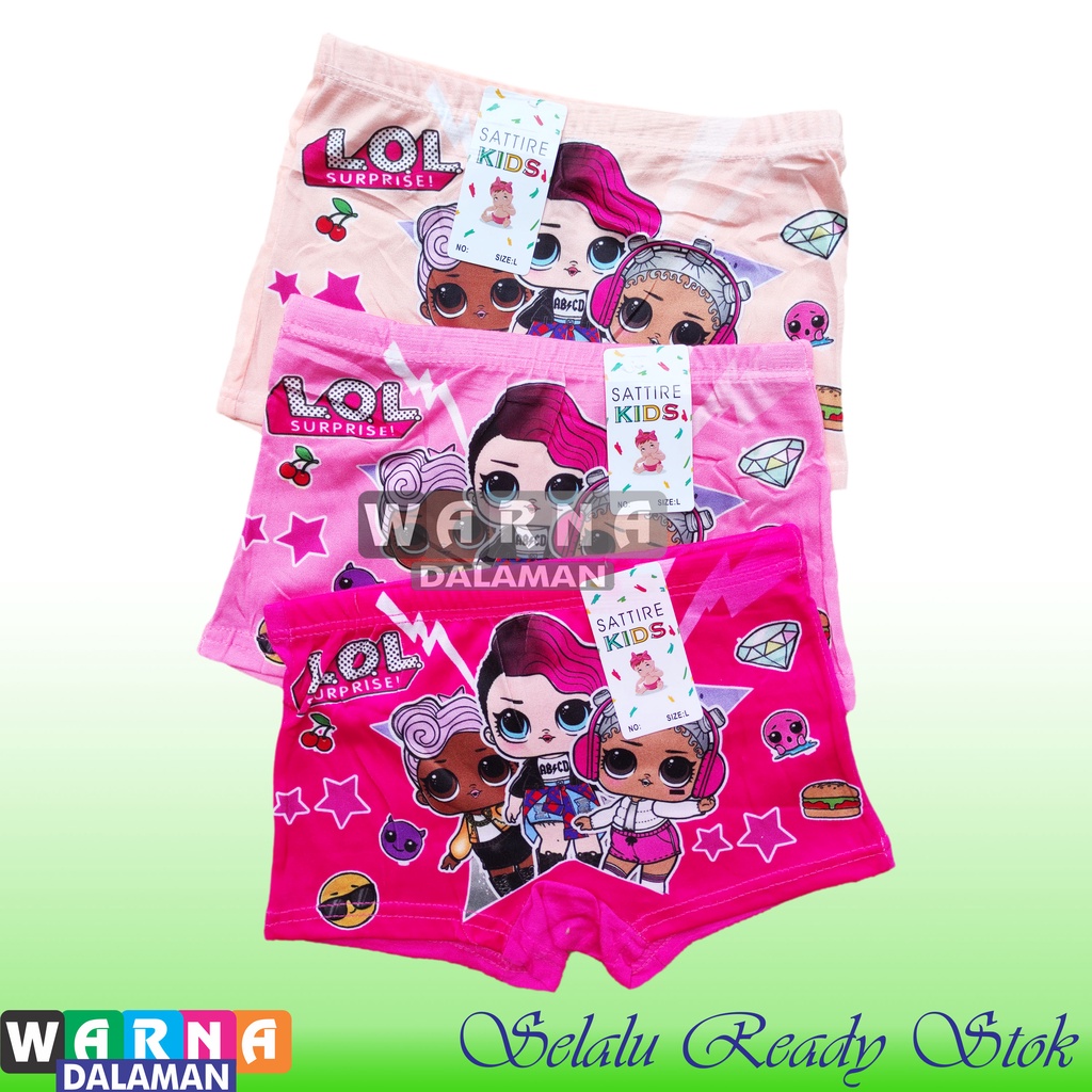 3 Pcs Celana Boxer Anak Perempuan Gambar Kartun Celana Dalam Anak Cewek Karakter Lucu Sesuai Gambar