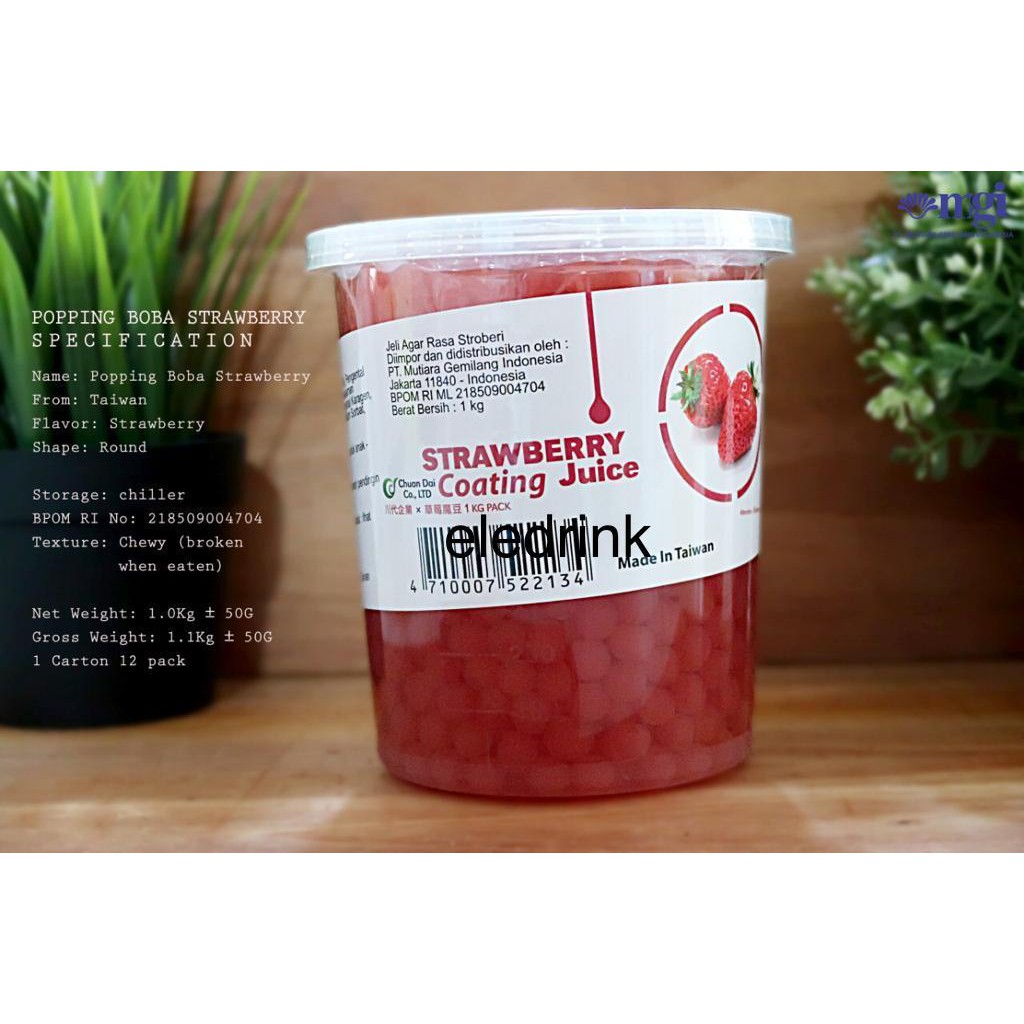 

1Kg Popping Bubble Coating Juice Import Taiwan | Poping Boba