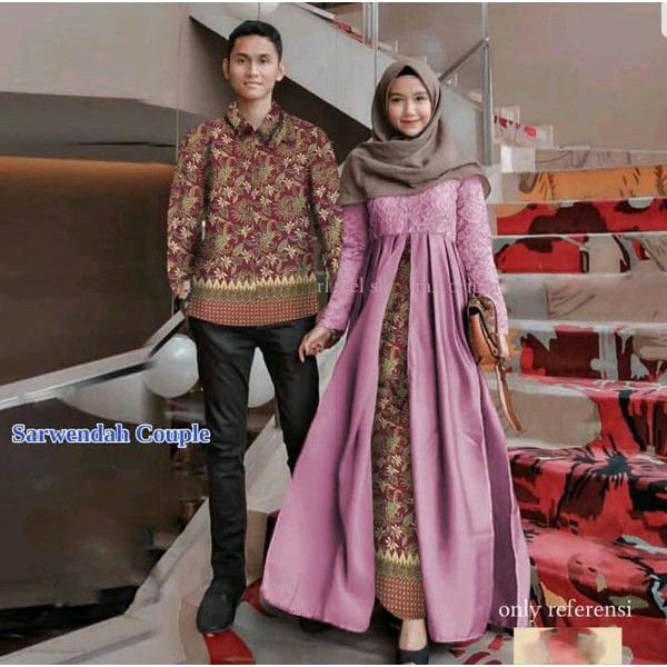 Ready Empat Warna Baju Couple Kemeja Hem Kebaya Maxi Maxy Gamis Batik Busana Muslim Cople Kapel Ok
