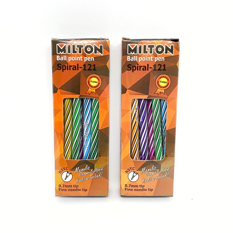 1 pack isi 12 pcs - BOLPEN MILTON PULPEN LILIN RAINBOW PULPEN PENA SUPER MURAH