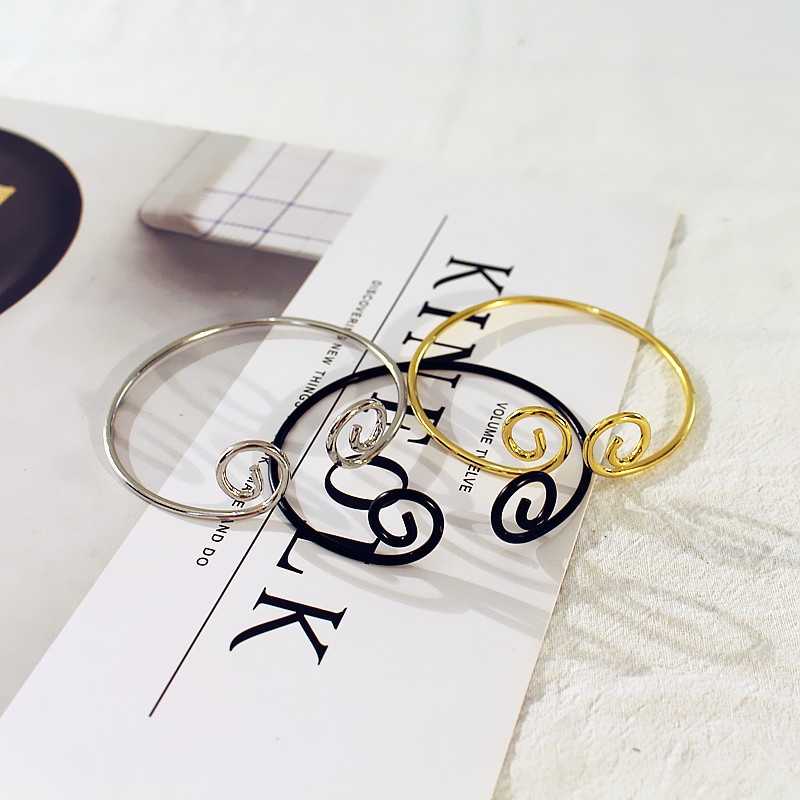 Gelang Bangle Open Cuff Motif Tulisan Mantra Gaya Korea Untuk Pasangan