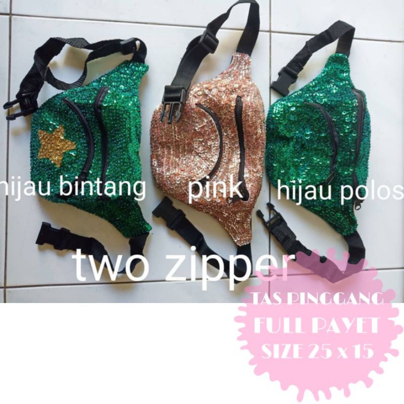 TAS PINGGANG PAYET TWO ZIPPER / WAIST BAG