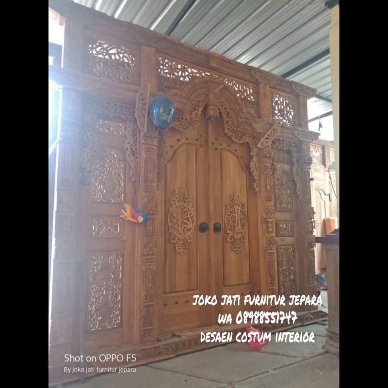 pintu gebyok kaligrafi jati/harga mentah