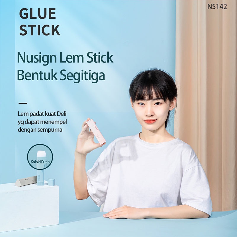 Deli Nusign Lem Kertas Stick Super Kuat Glue Stick Lem Stick 21gr PVP Segitiga Lem Glue