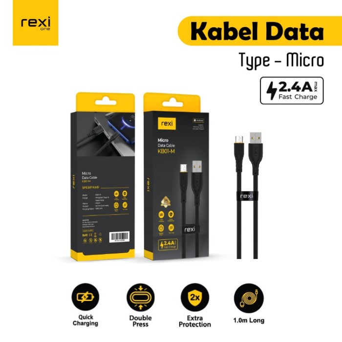 KABEL MICRO REXI QUICK CHARGE 2.4A KB01-M