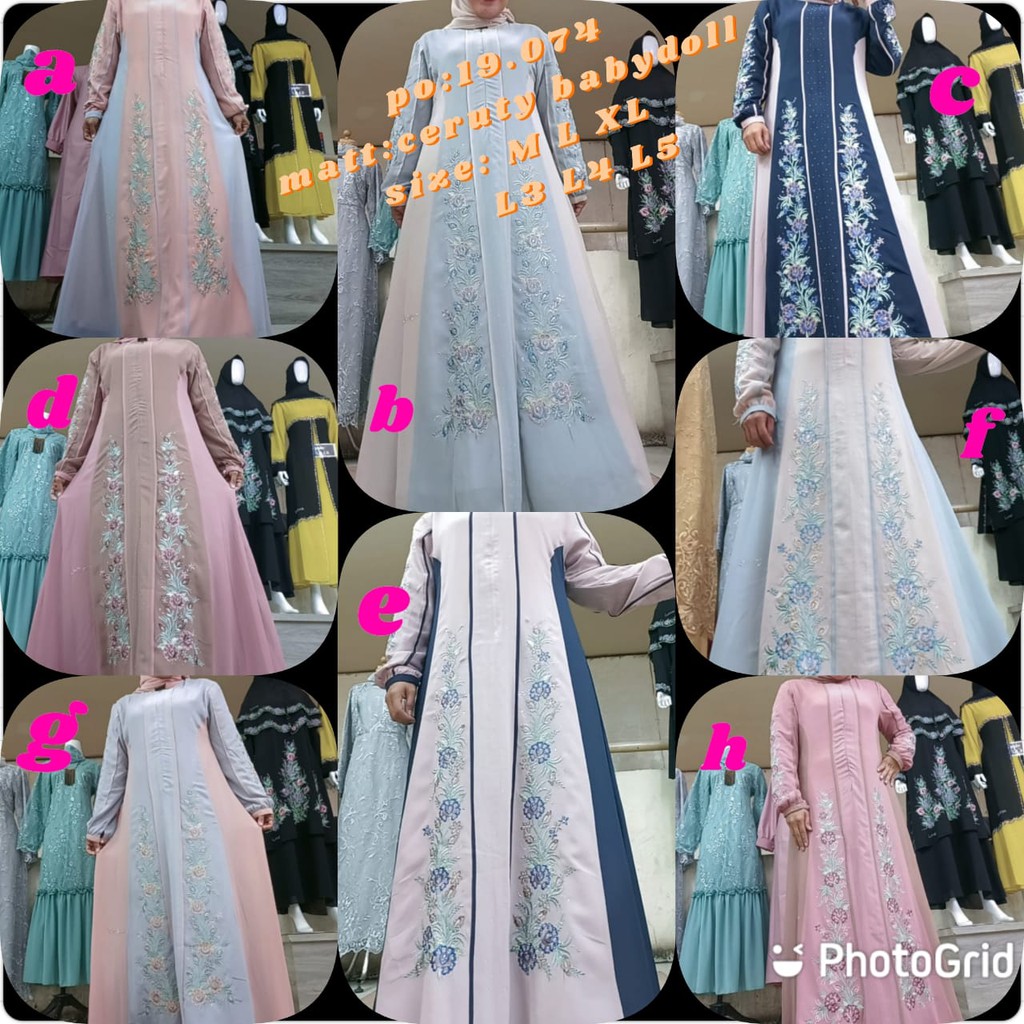 Gamis Ceruti Babydoll - Gamis Ceruti Bordir - Gamis Ceruti Babydoll Bordir 074