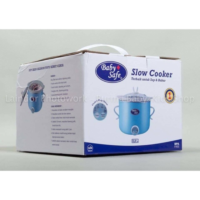 Baby safe digital slow cooker lb007 0.8 liter - alat masak mpasi bayi