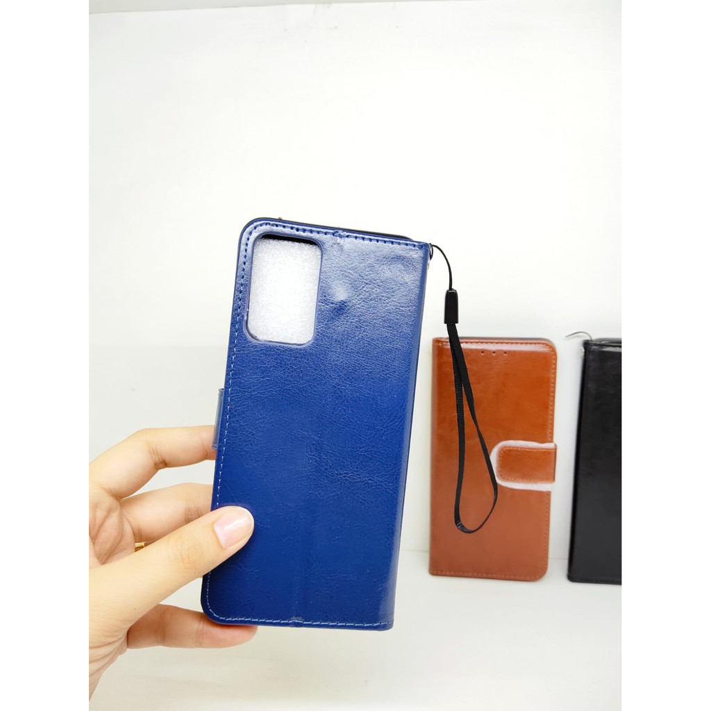 Flip Wallet Oppo A55 5G Reno 4 Flip Cover Leather Sarung HP Kulit with Slot Card