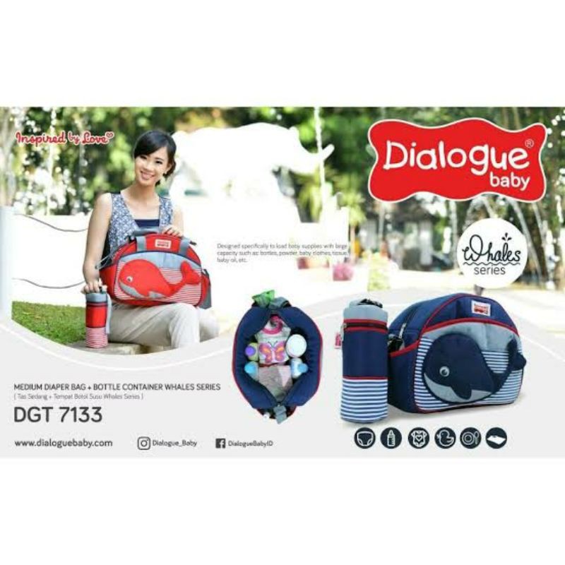 Tas medium , tas sedang + tempat botol susu Whales series DGT7133