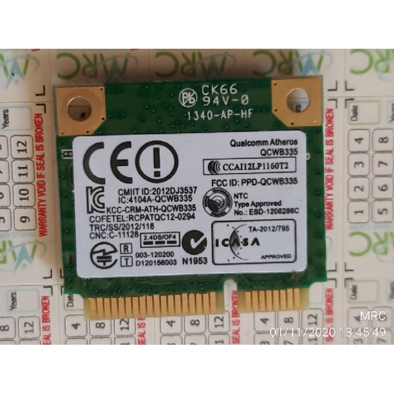 WIFI WIRELESS CARD PCI TOSHIBA NB10 A
