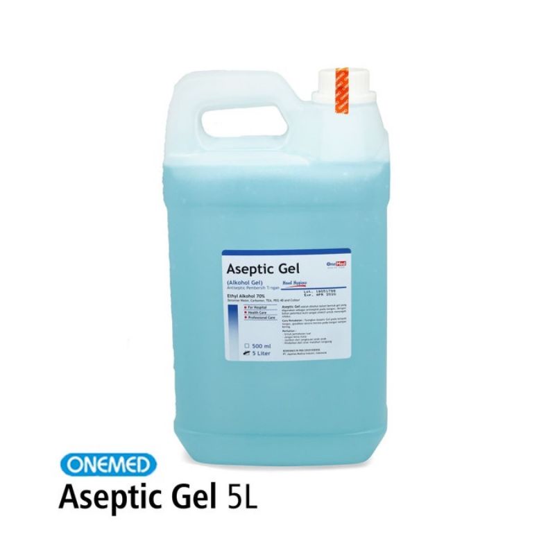 ASEPTIC GEL ASEPTIK 5 LITER HANDSANITISER GELL ONEMED