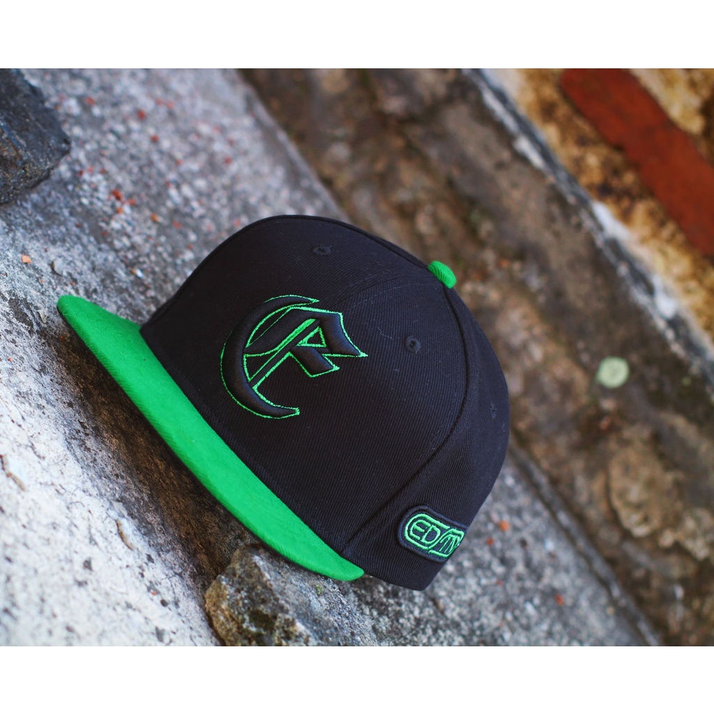 Topi Snapback hip hop Original Distro Premium Pria Dewasa Bordir Eddostyn Casual Black Green keren