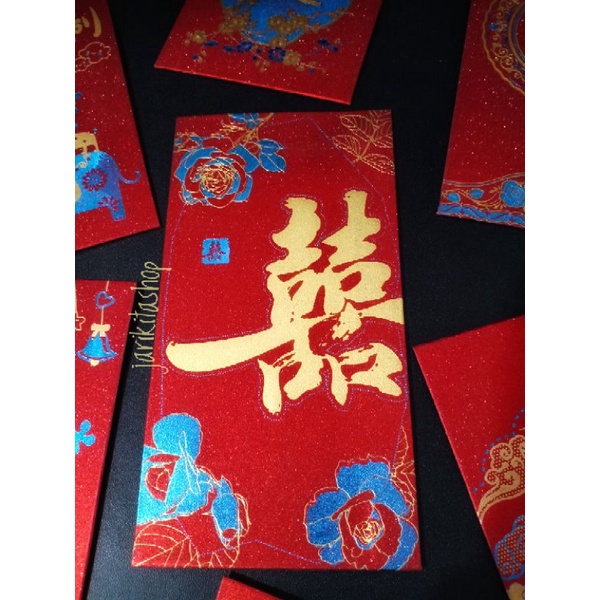 

ANGPAO PANJANG MERAH SHUANG XI DOUBLE HAPPINESS KERTAS ANGPAU MEWAH LUCU UNIK