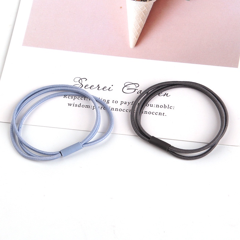 Elastis Tinggi Karet Gelang Kecil Segar Rambut Ring Sederhana Ekor Kuda Kepala Tali Gadis Aksesoris Rambut Korea Tembaga Gesper Kepala Wanita Ekor Kuda Tinggi Rambut Tali Bola Temperamen Sederhana
