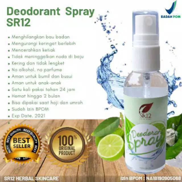Pembasmi ketiak hitam & berbau..Deodorant spray SR12 Skincare tidak meninggalkan noda di ketiak baju