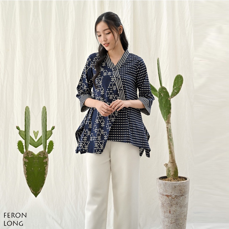 COUPLE BATIK FAMILY VA - Atasan Batik Wanita Blouse Wanita/ HANDI-FERON LONG - STANDAR