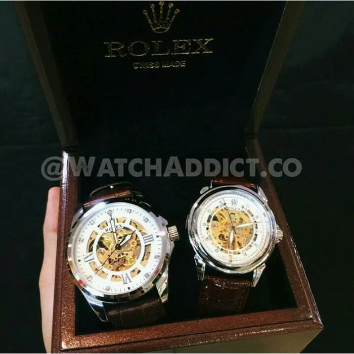 Limited Jam Tangan Couple Rolex Automatic Kulit Murah