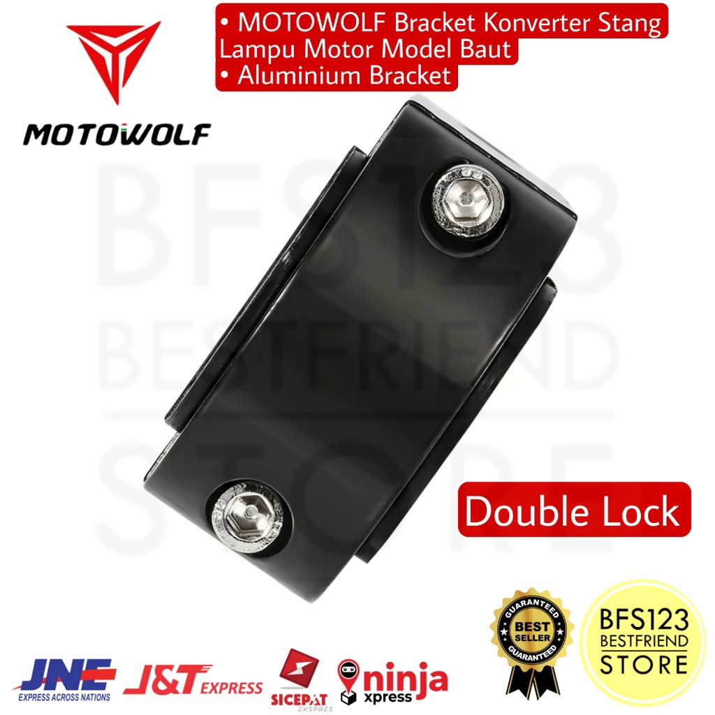 MOTOWOLF Bracket Konverter Stang Lampu Motor Model Baut