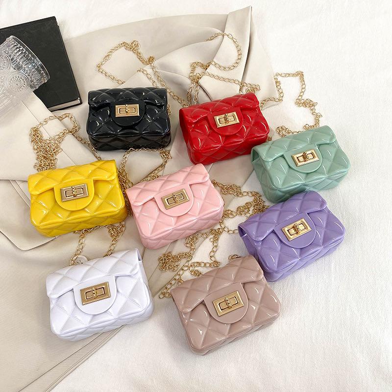 Tas Selempang Wanita Jelly Rantai Mini Gaya Korea