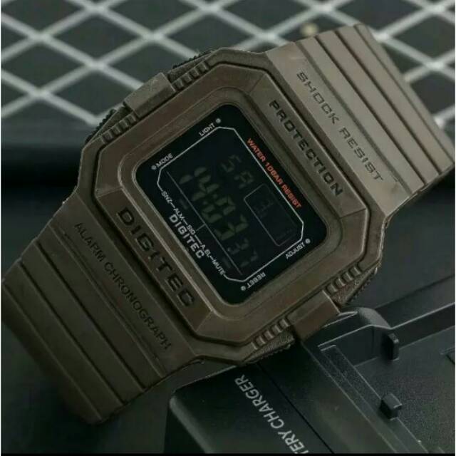 jam tangan digitec original pria digitec 2088 brown