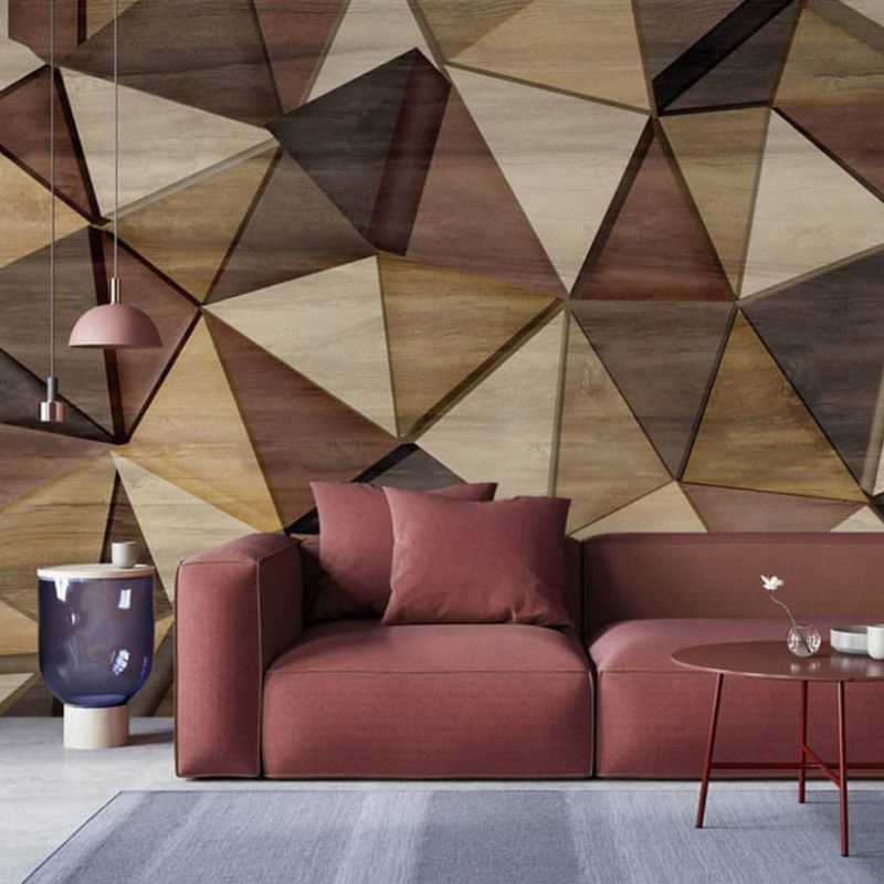 Wallpaper 3D Custom Motif Abstrak Kayu