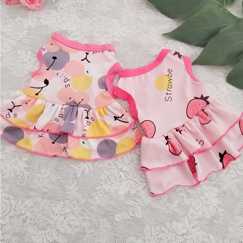 ★〓YUFeiPet〓★ Dog Summer Clothes Princess Dress Miniskirt Lovely Korean Printing Thin Section of Small and Medium Dog Cat Clothing