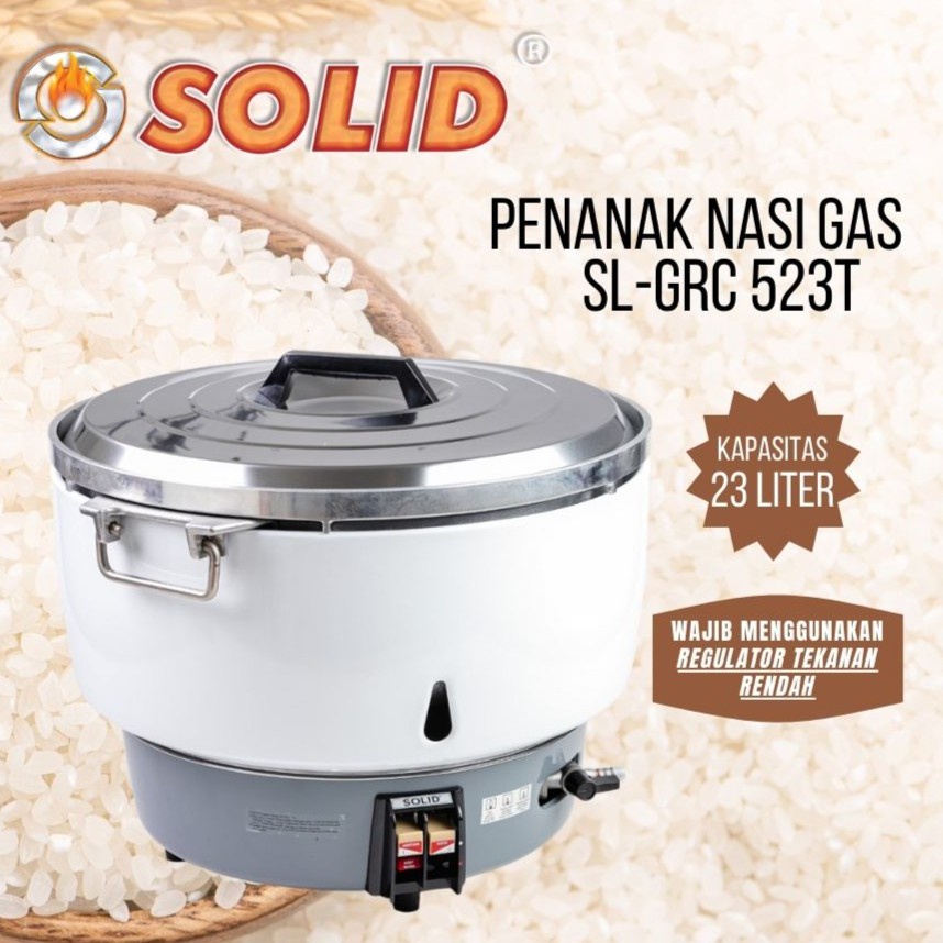 Penanak Nasi GAS LPG Rice Cooker SOLID 23 Liter Kapasitas Besar Restoran Catering