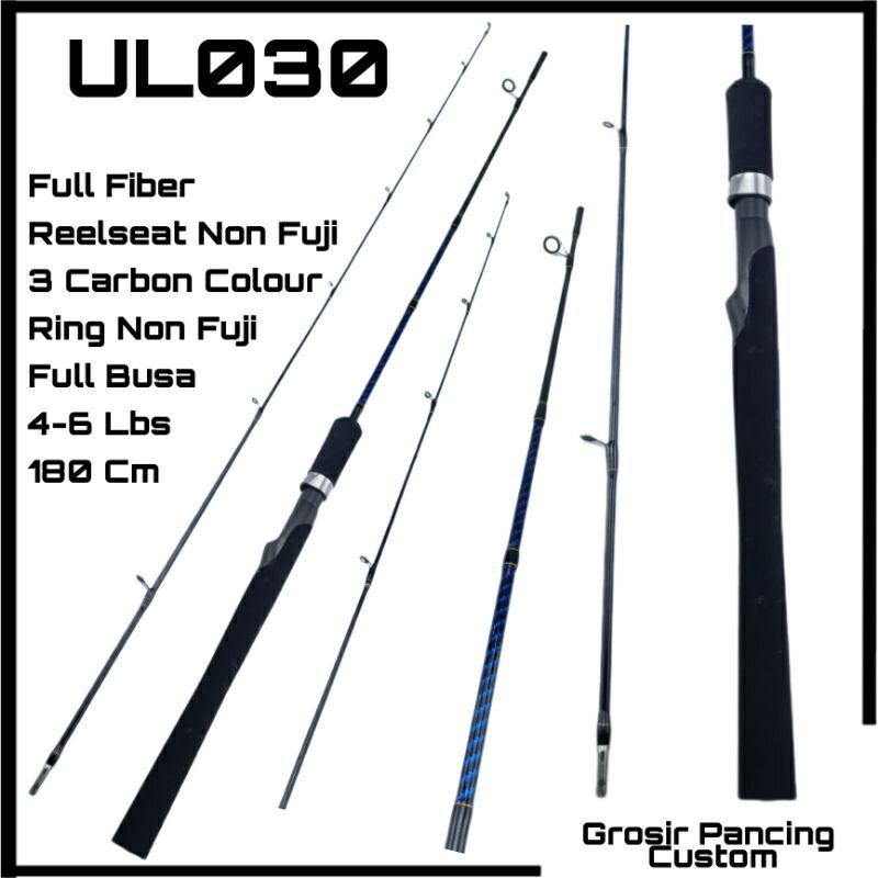 joran pancing ul ultralight ajiro otori fiber solid 165 180 198 cm full busa
