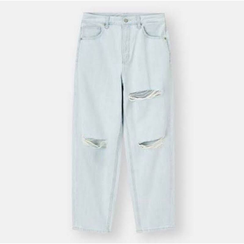 Celana Wanita GU UNIQLO Sobek Ripped Jeans Original