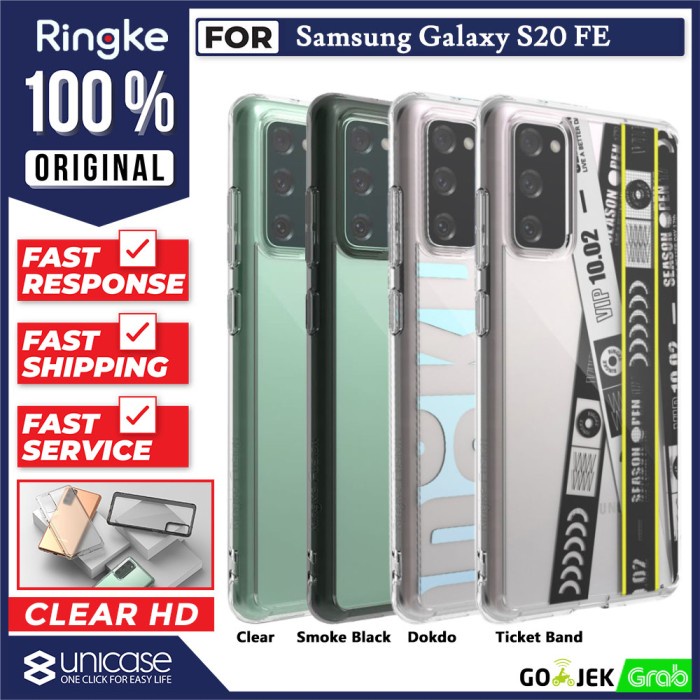 TERBARU- BISA COD Case Samsung Galaxy S20 FE Ringke Fusion Anti Crack Clear Casing - Smoke Black