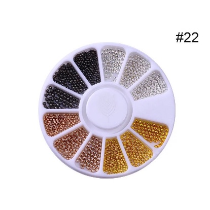 NAIL BEAD MULTICOLOR NAIL WHEEL ACC NAILART BEADS MIX SIZED / biji bead nailart warna warni