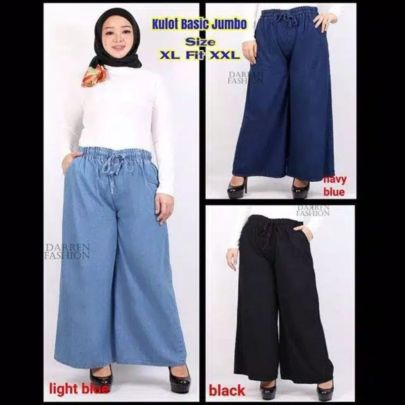 Celana Kulot Jeans Wanita Jumbo Adem Nyaman