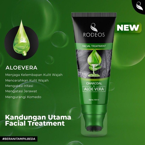 RODEOS FACIAL TREATMENT WITH CHARCOAL &amp; ALOEVERA 100ML BPOM