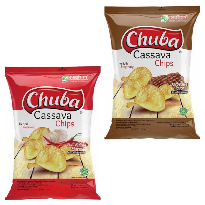 

Snack Jajanan Chuba Cassava Chips Keripik Singkong Balado Barbeque 140 g