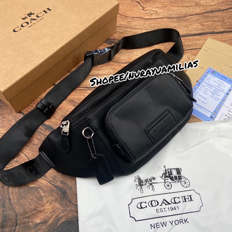 Waistbag coach track Belt bag import free box tas selempang coach pria