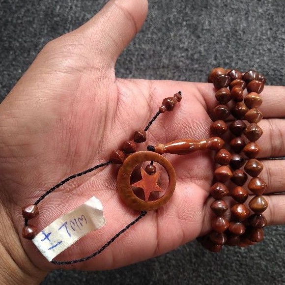 tasbih kokka wajik  ± 7 mm ( 7mm ) 99 butir bulan bintang