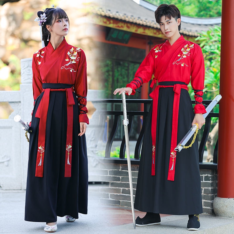 Daily improved Hanfu women's waist cross-collar ruqun Chinese style ancient costume student class cl