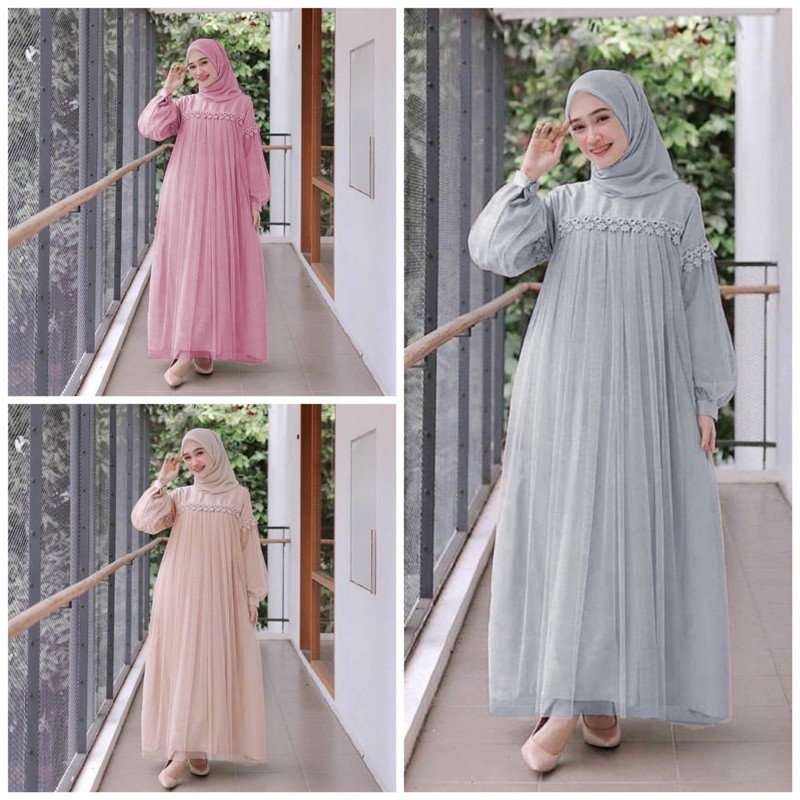 (Ready 10 Warna) JC/ZR nuraini maxi / gamis wanita kekinian / Maxi wanita Muslimah Terbaru