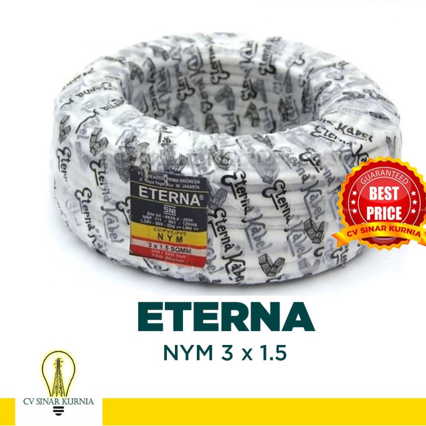 Kabel Listrik NYM 3x1.5 3x1,5 METERAN | ETERNA NYM PER METER| SNI termurah