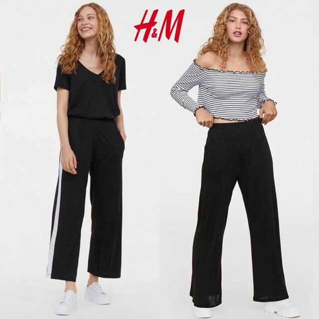 Celana H*M Kulot Wide Cut Jersey Pants - Celana Hnm Branded Wanita