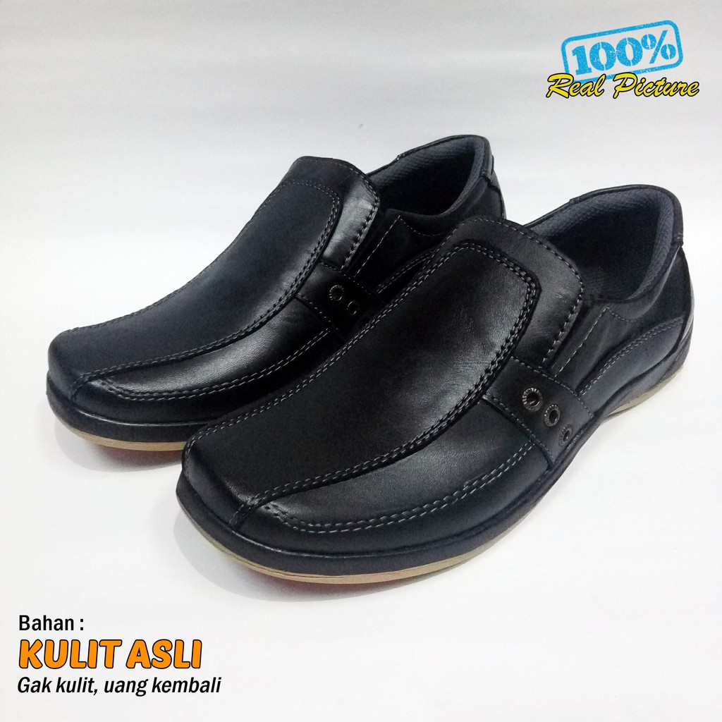 BEST SELLER Sepatu kerja pantofel kulit asli warna hitam